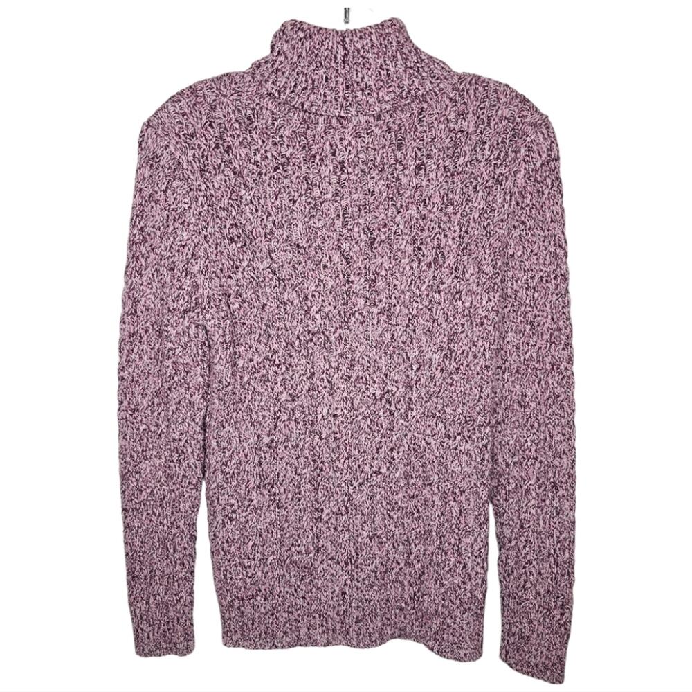 Croft and Barrow  Mixed Purple 100% Cotton Cable Knit Turtleneck Sweater Medium